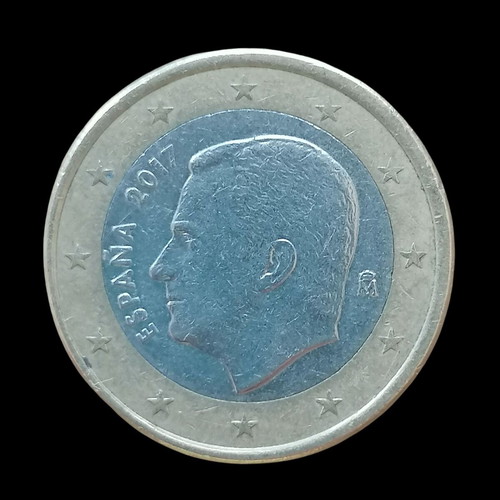 1 Euro Coin Spain 2017 used with King Felipe VI