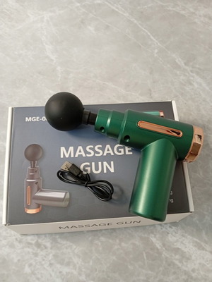 Mini Massage Gun with 5 Speeds, green and rose-gold