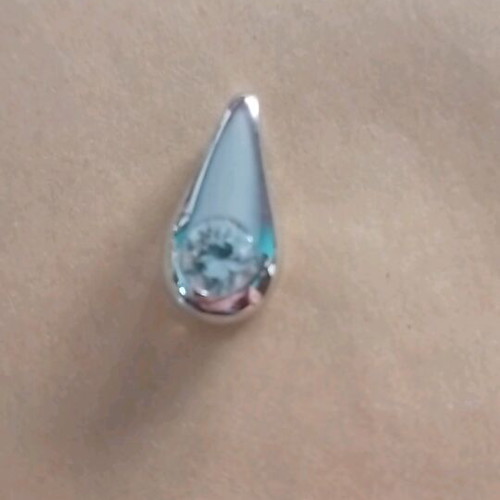 Teardrop silver pendant with stone new for neck