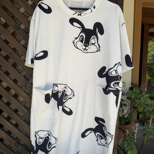 Squirrel dress 100% cotton like new, black and white