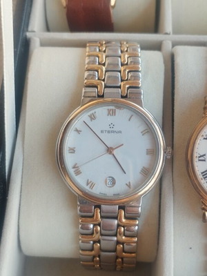 Eterna Quartz πολυτελές ελβετικό ρολόι dress, δίχρωμο