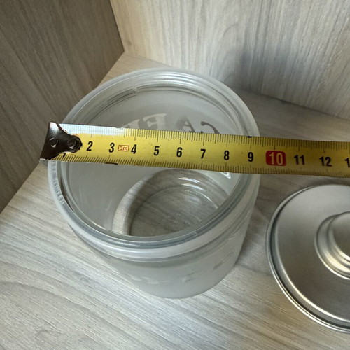 Glass storage jar with lid