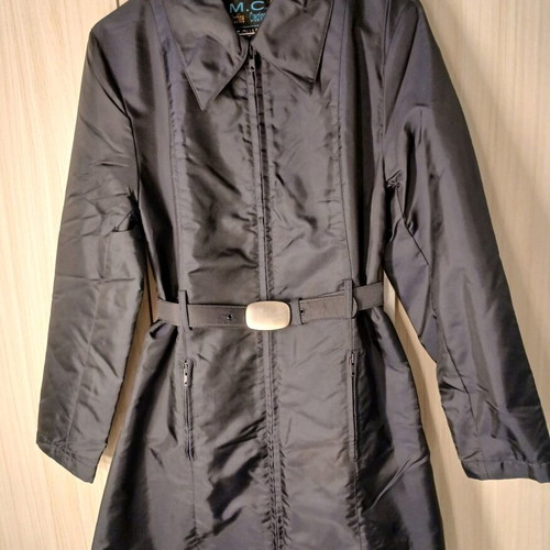 Women's coat knee-length like new, black and blue