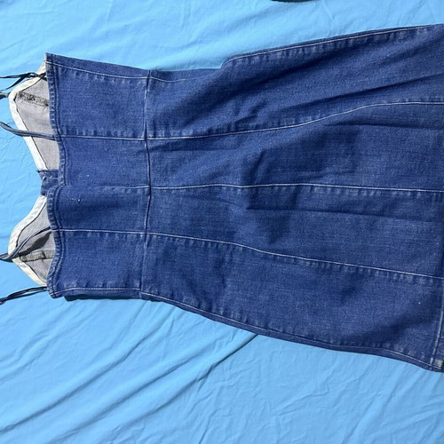 Pull & Bear denim mini dress, size small, blue