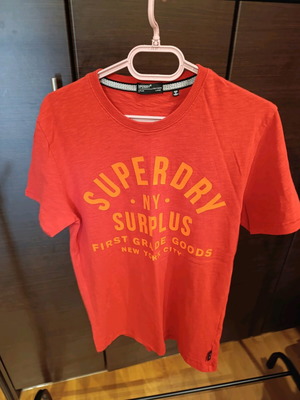 Superdry men's t-shirt new, size L, red-orange