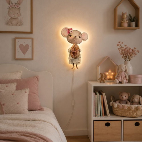 Handmade wooden wall light for kids room new