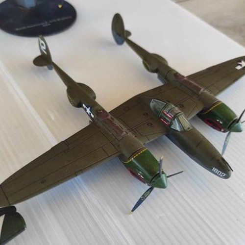 Metal warplanes used, set of 4 Stuka Mustang Spitfire Lockheed P-38