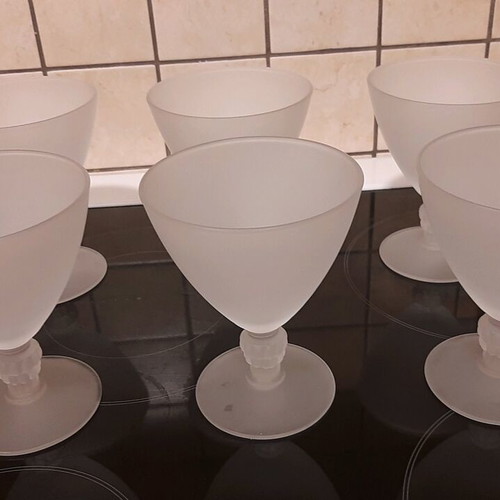 Sandblasted ice cream bowls set of 6 like new