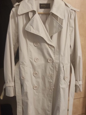 Mango women's trench coat XL, beige, missing one shoulder button