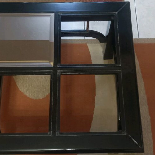 Solid wood coffee tables with glass like new, set of 2
