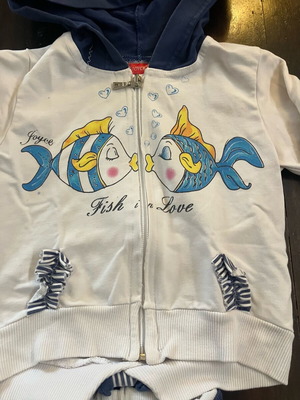 Baby tracksuit set 2 years like new, thin fabric, hooded jacket