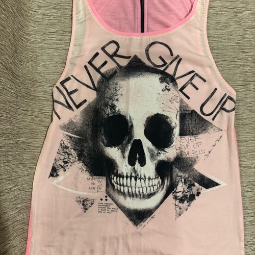 Bershka pink blouse used with design and zipper, size S