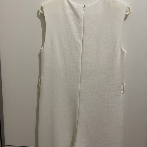 Zara white wide-leg jumpsuit with shoulder pads