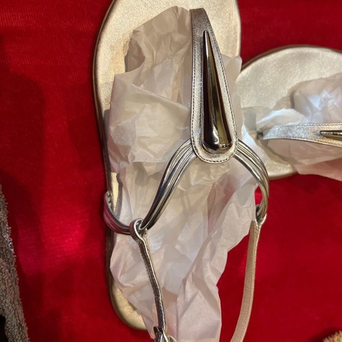 Silver sandals worn once, size 41 large