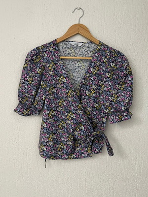 & Other Stories Floral Cotton Wrap Top M Like New