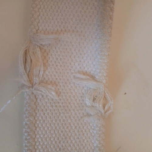 Criminal belt strap used, white with logo