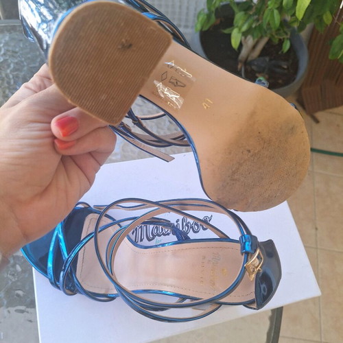 Mairiboo for Envie metallic blue sandals size 41 like new, 9cm heel