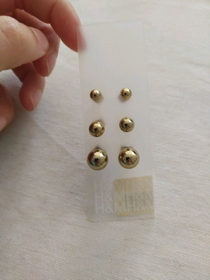 Gold earrings new, set of 3 pairs from H&M