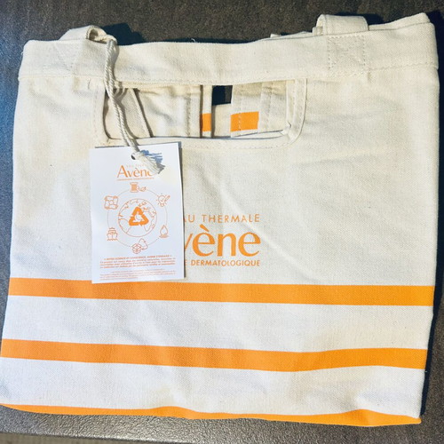 Avene beach bag new, white and orange, shoulder style