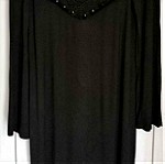  Φόρεμα μαύρο με δαντέλα και τρουκς M/L