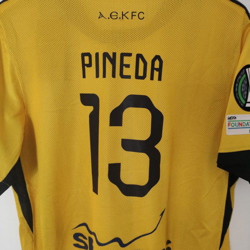 AEK 2025-26 football jersey with PINEDA name, large, replica