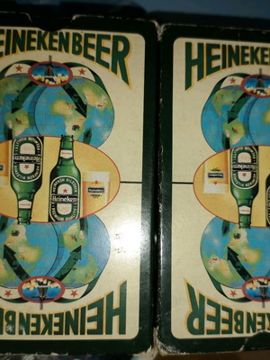 Heineken playing cards like new, rare collectible from the 1960s