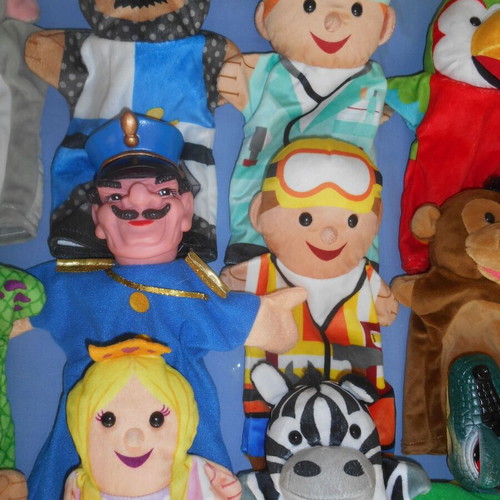 Puppet theater figures used, set of 18 with free cloth