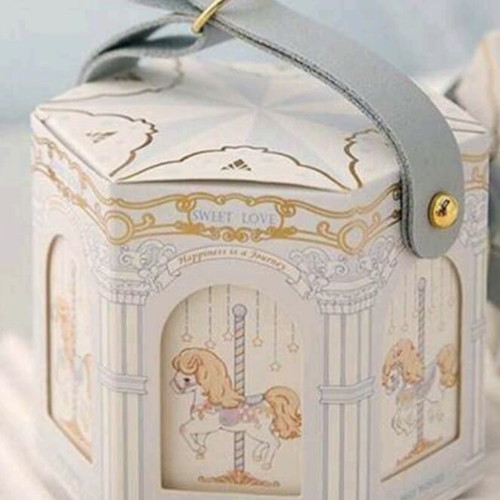 Paper boxes new, blue, pack of 25 with leather handle