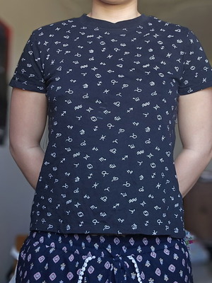 Primark zodiac sign t-shirt, black, XS