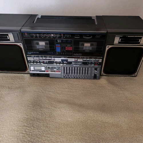 Sharp radio cassette player like new, vintage with dual cassette decks