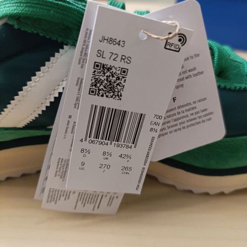 Adidas SL 72 RS sneakers new, green and white, size 42.5