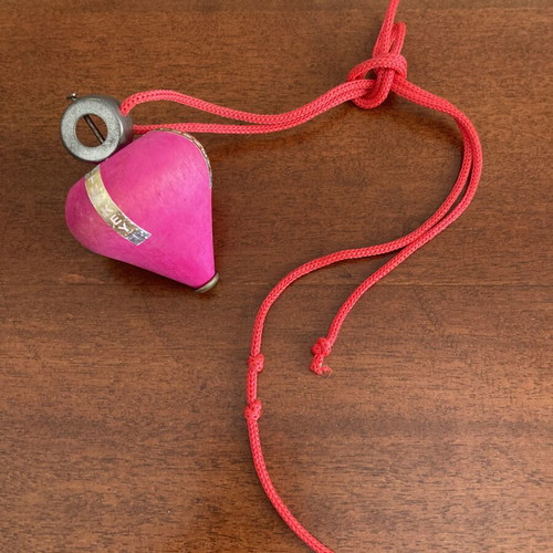 Vintage Turkish wooden spinning top charm