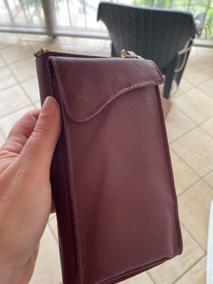 Wallet bag phone case new, with red strap