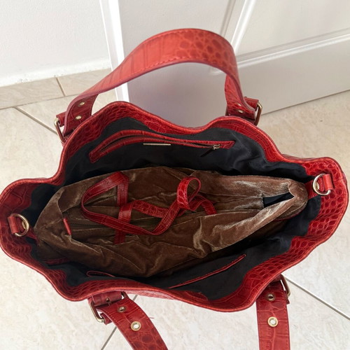 Vintage Uterque women's shoulder bag like new, red croco