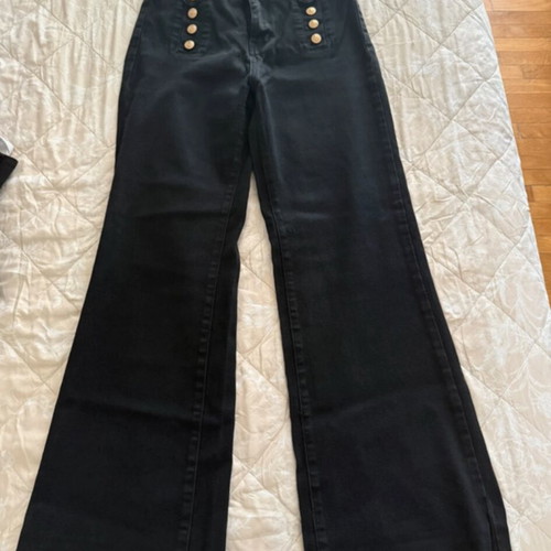 Flared jeans black with gold detail like new, size M 38 10