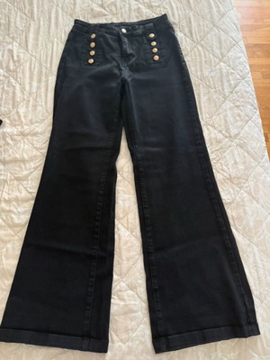 Flared jeans black with gold detail like new, size M 38 10