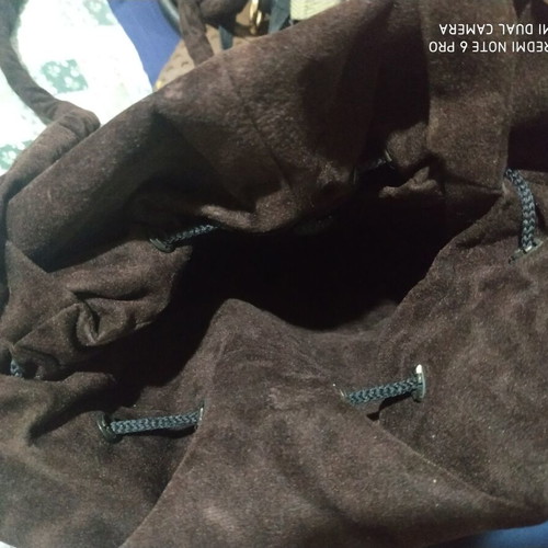 Velvet shoulder bag Katerina Karoussos like new, brown