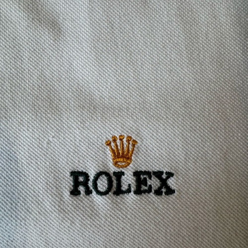 Rollex men's polo like new, white and gold, size XL