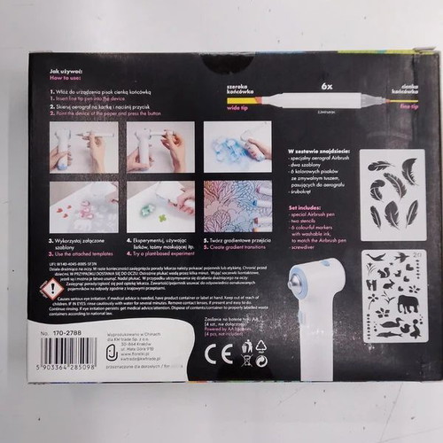 Airbrush aerograph new with 6 markers and 2 stencils
