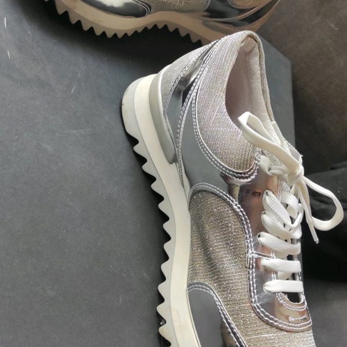 Leather women's shoes new, silver, size 40