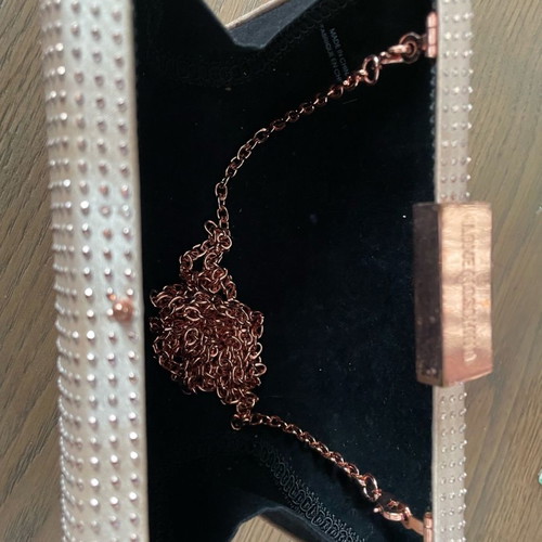 Love Moschino clutch bag used, beige and gold