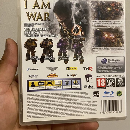 Space Marine PS3 game like new, functional and flawless