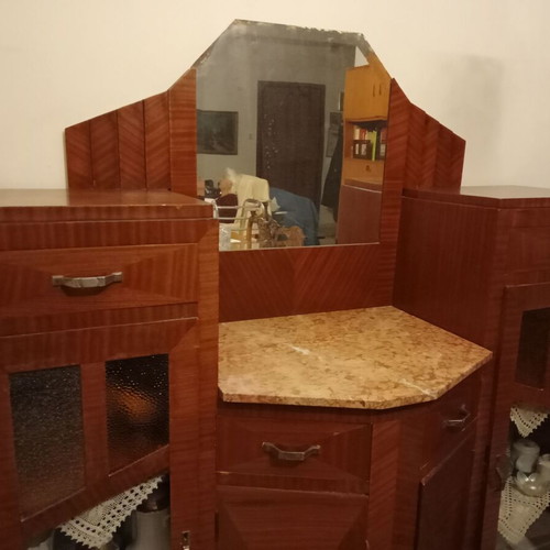 Buffet furniture used, 1930s antique, handmade solid wood