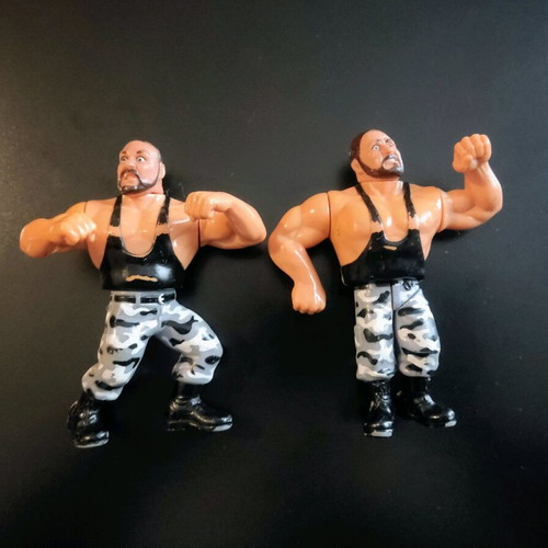 WWF Bushwhackers collectible figures used, pack of 2 with movable parts