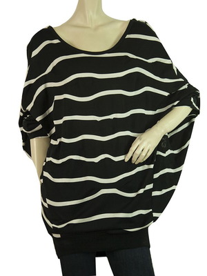 Y-3 Adidas Yohji Yamamoto Black White Stripes Dolman Sleeves Long Top size XS