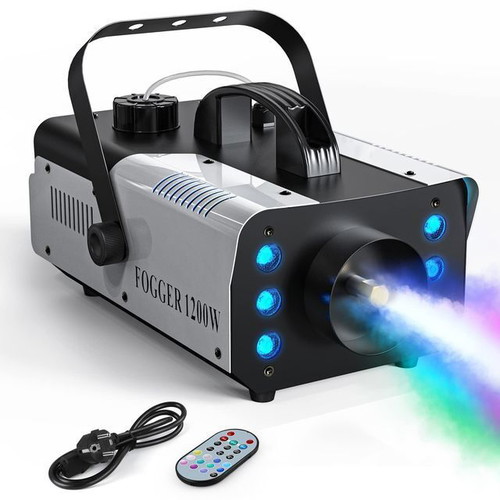 UKing 1200W RGB Smoke Machines with Remote Control, Set of 2, New