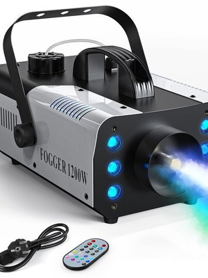 UKing 1200W RGB Smoke Machines with Remote Control, Set of 2, New