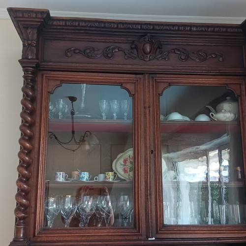 Hand-carved wooden buffet cabinet, classic style