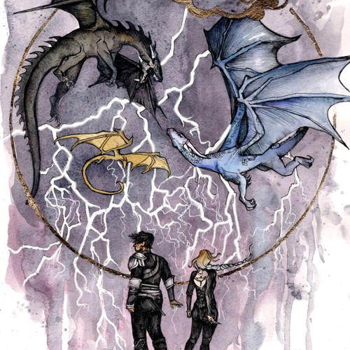 Fourth Wing poster dragons like new