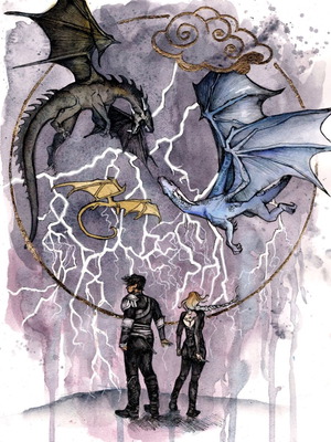 Fourth Wing poster dragons like new